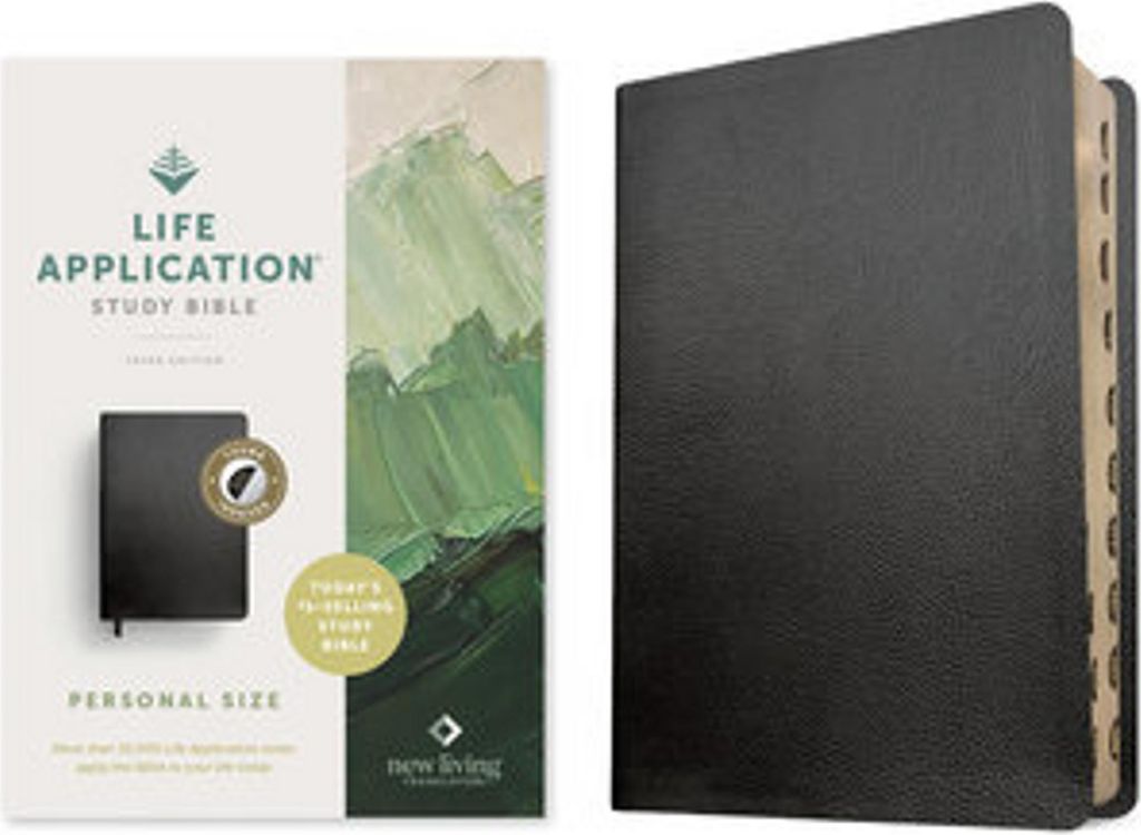 NLT Life Application Study Bible, Third Edition, Personal Size (Lederfaserstoff, Black, Indexed, Red Letter)