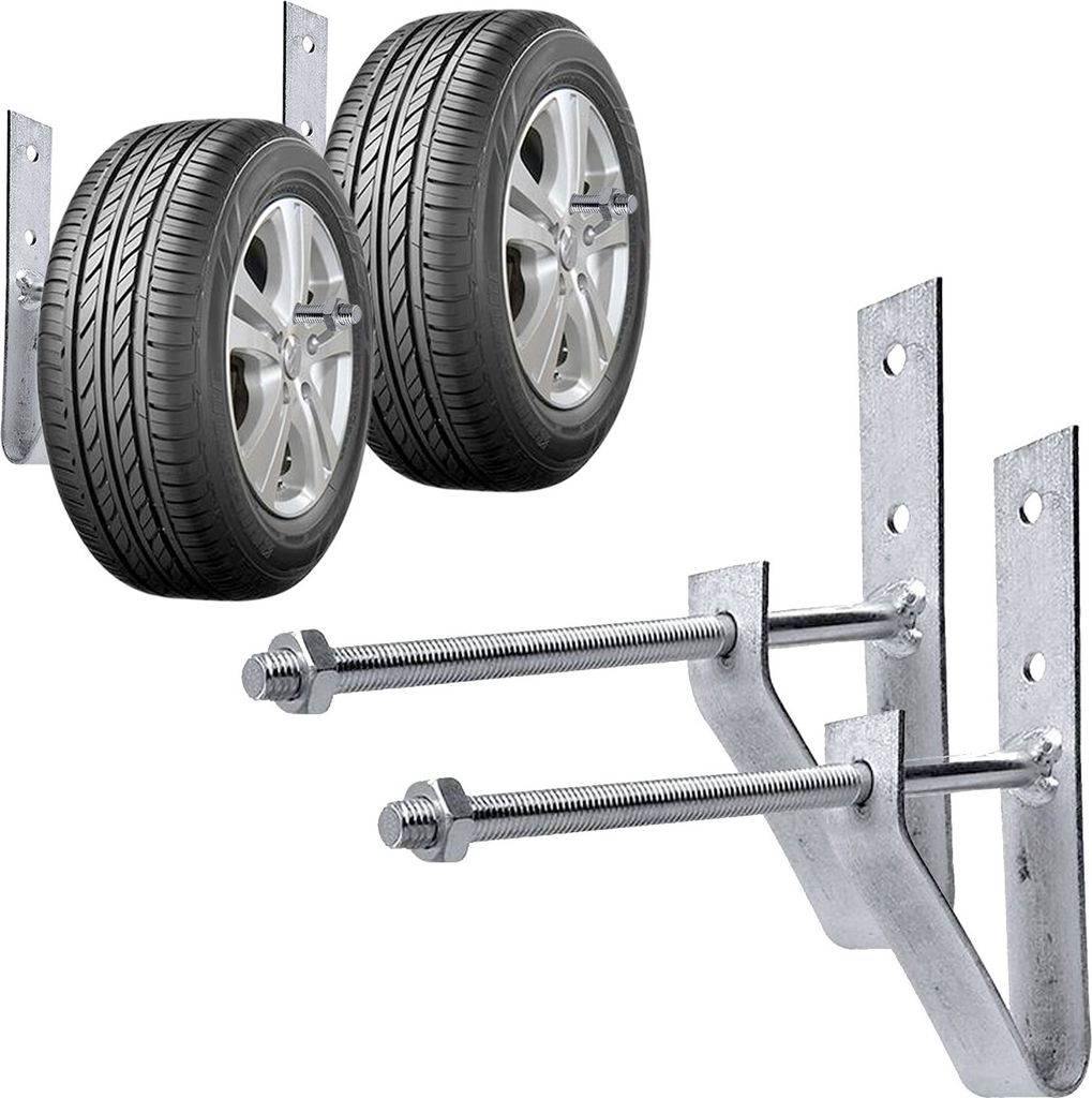 Pro Plus Reifenwandhalter Set von 2 Stück inkl Schrauben und Dübel