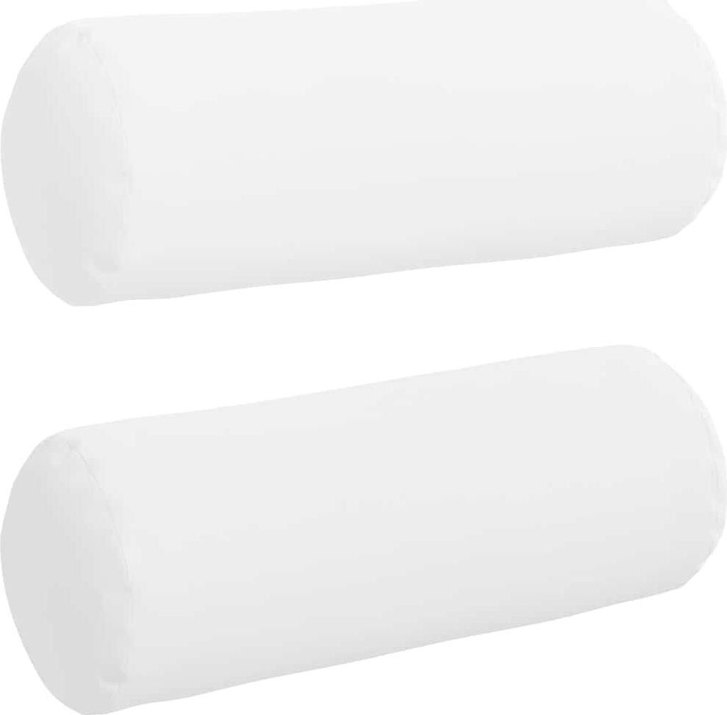 vidaXL Bolsterkissen 2 Stück Weiß Ø 25 x 70 cm Stoff