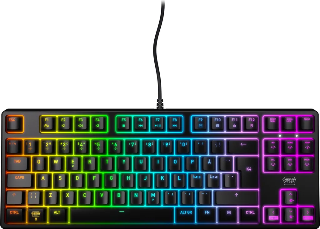 Clavier Cherry K4V2 TKL Filaire USB Noir avec Switchs Mécaniques RGB