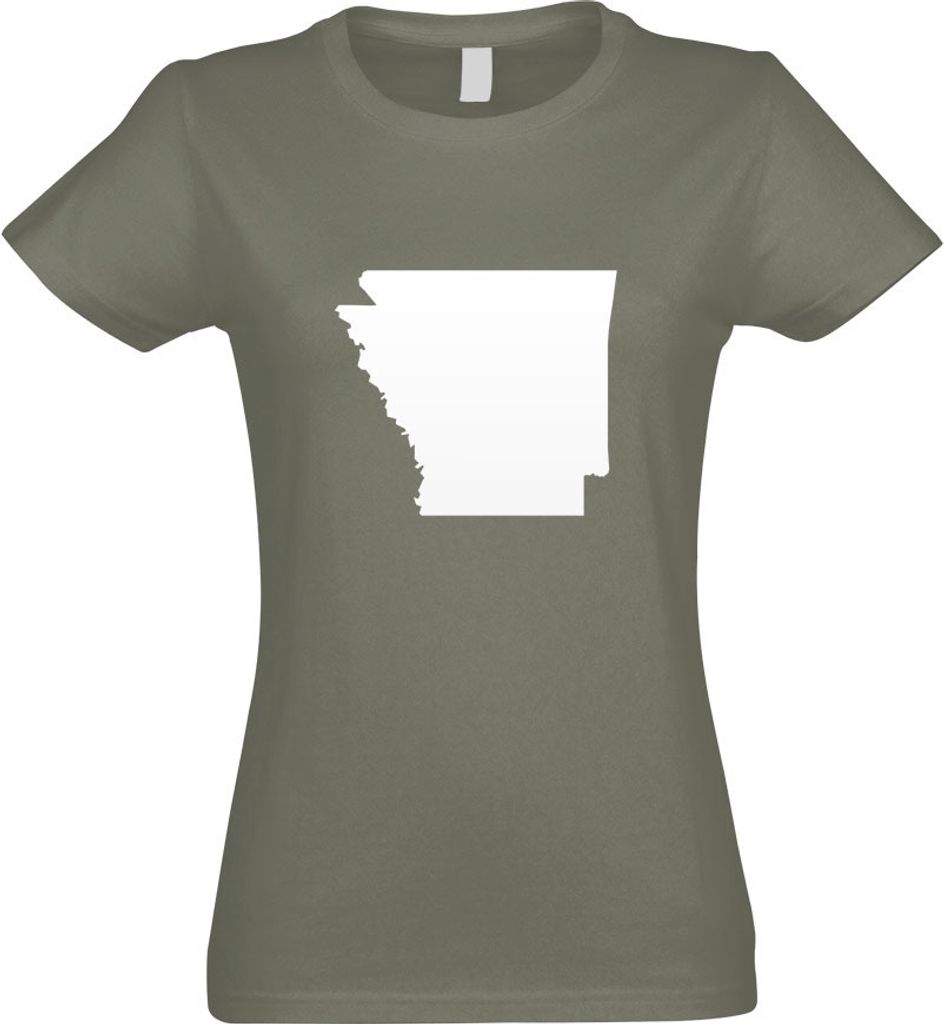 Kiwistar - T-Shirt tailliert - Damen - Olive - USA - Arkansas Little Rock - mit Motiv Bedruckt - Funshirt Design - Sport - Freizeit - Damen - M
