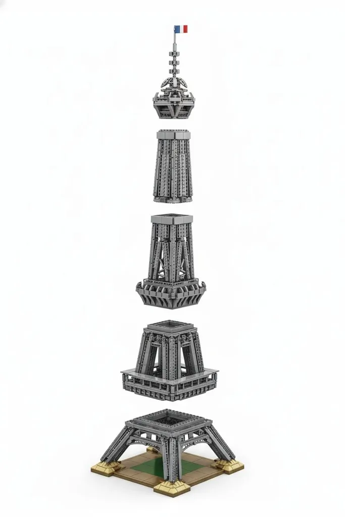 La Tour Eiffel de Paris COIL 3097 Pièces Blocs de Construction Maquette
