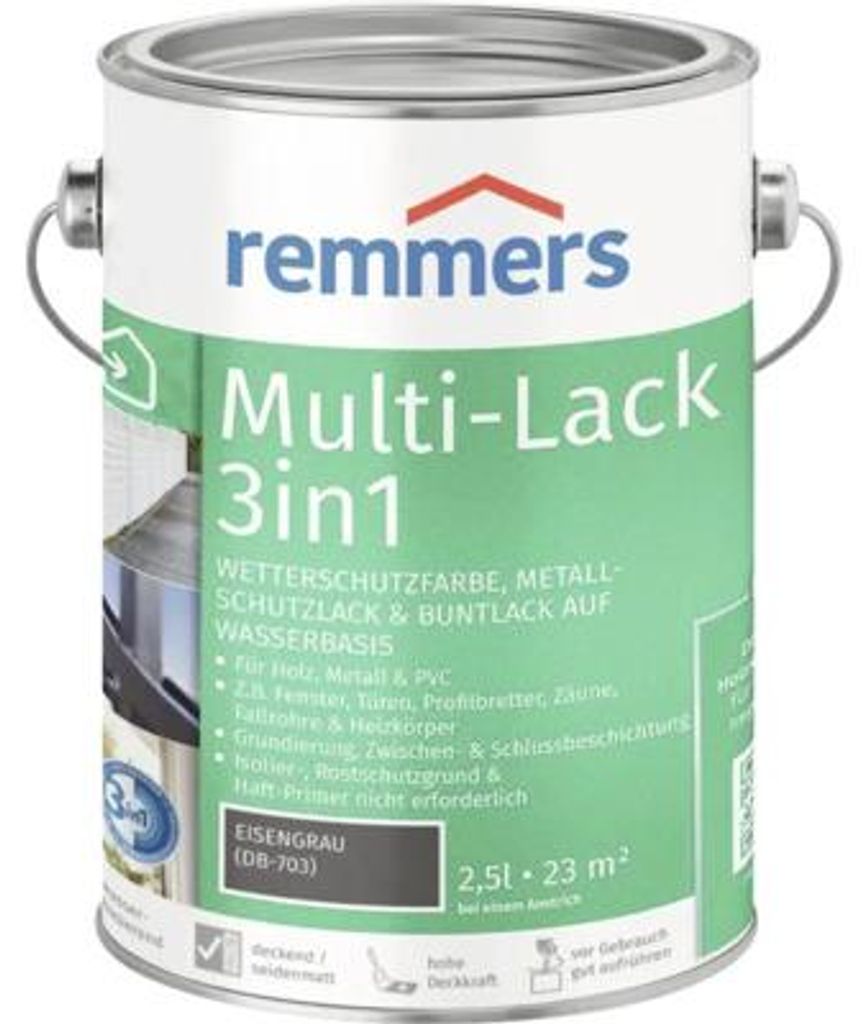 Remmers Multi-Lack 3in1 eisengrau 2,5 l Produktbild 