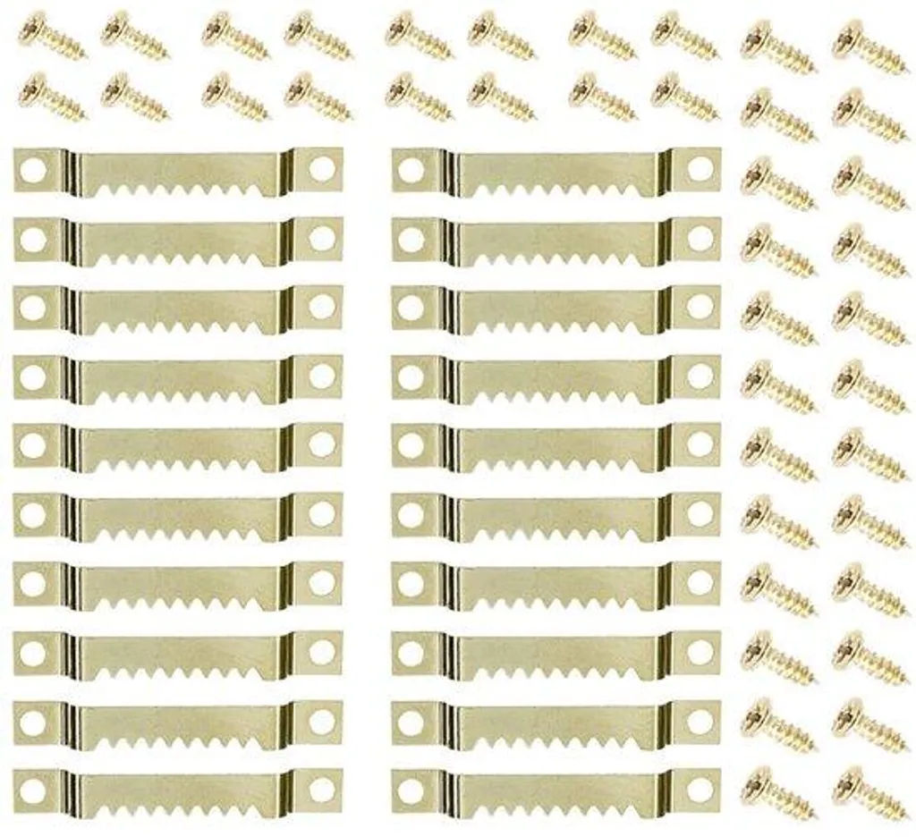 Fixation pour miroir et bois : Crochet à 20 dents et ses 40 vis pro