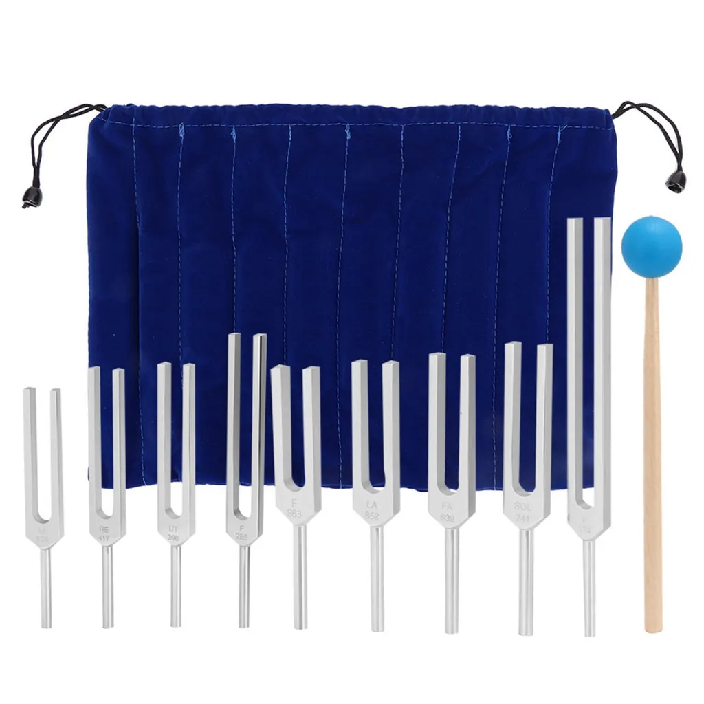 Diapasons de guérison en aluminium haute précision - 9 notes de 174Hz