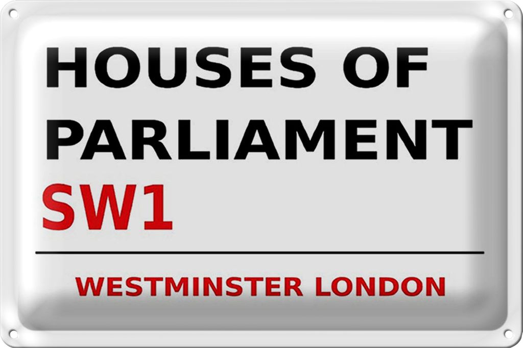 Blechschild London 30x20cm Houses of Parliament SW1