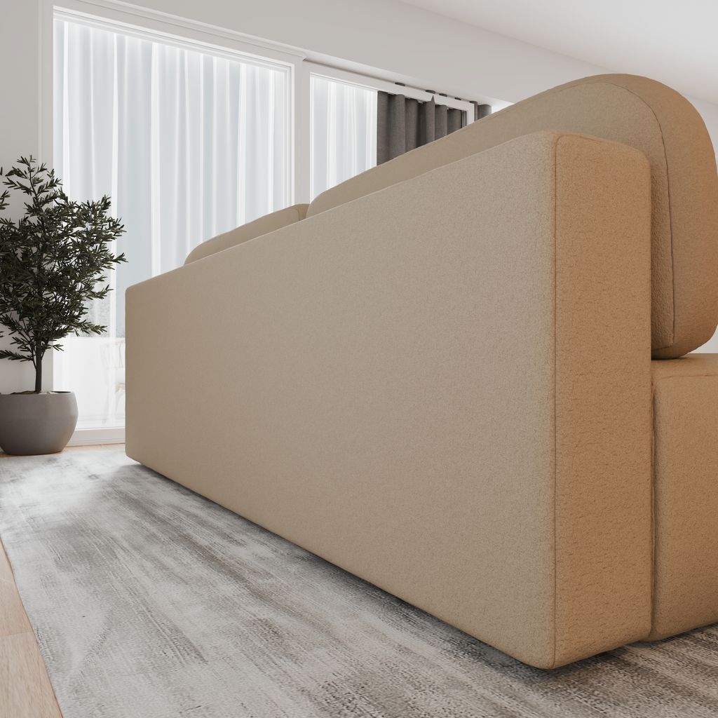Polstersofa  aus Bouclé, Sofa mit Schlaffunktion und Produktbild 