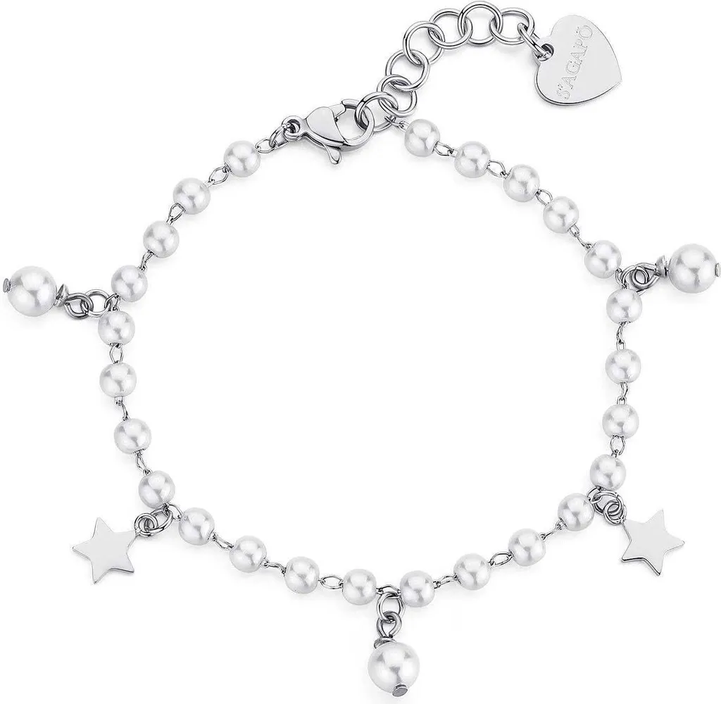 Bracciale S'Agapò SWI11 Collezione Wisdom Acciaio e Perle Ipoallergenico