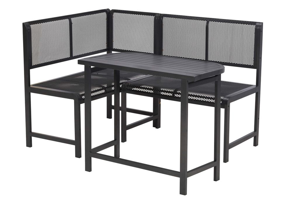 Merxx Gartenmöbel Eckbank Set Elos, 1 Eckbank, 1 Klappentisch 90 x 50 cm - Aluminium