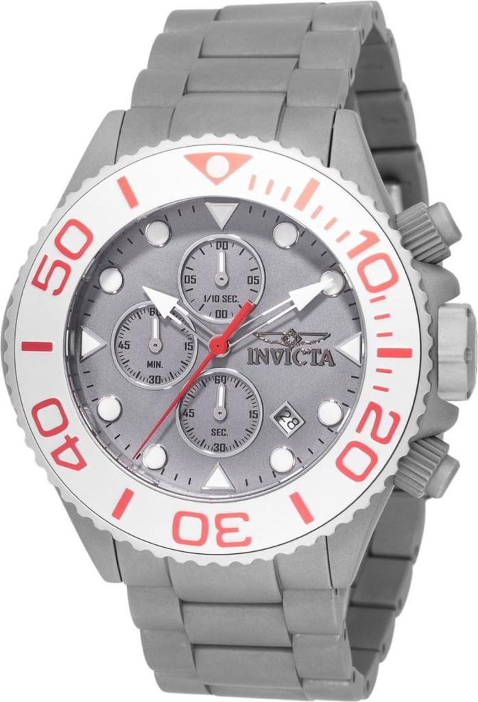 Invicta Grand Diver 49146 Herren uhr - Wasserdicht - Analog - Quarzuhrwerk - Edelstahl mit grauen zifferblat - 52mm