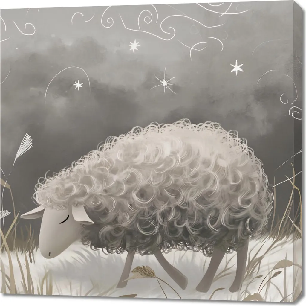 Image 90 x 90 cm Mouton Luxuriant pour Réchauffer un Mur Froid et Vide