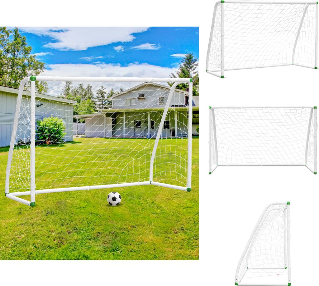 Hengda Fußballtor PVC-Rahmen mit Schnappsystem 244x155x90cm Fussballtore für den Garten oder Park 1 Stück