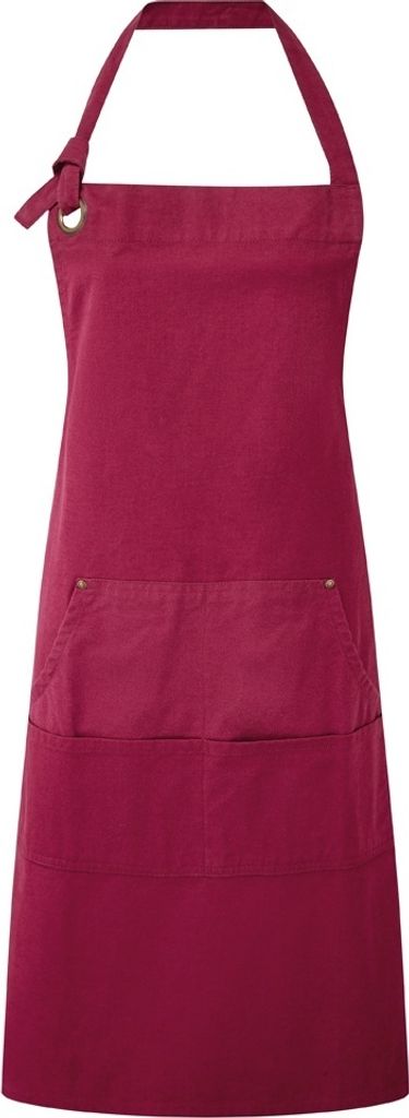 Premier Calibre Heavy Leinen Taschen-Schürze PC3916 (Einheitsgröße) (Burgunder)