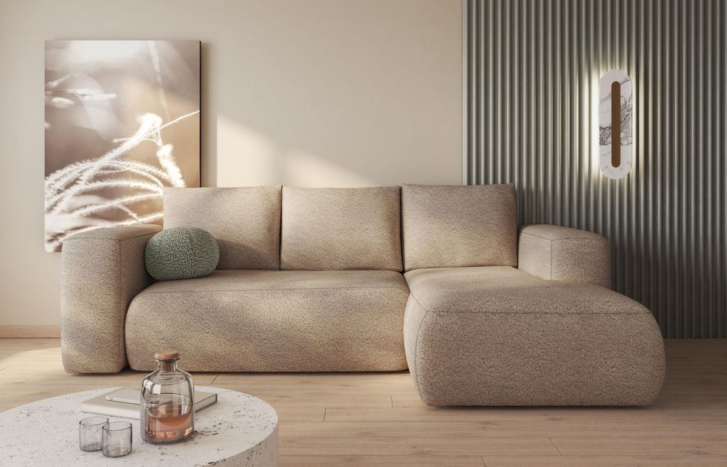 Easy4You Lambi Beige Ecksofa L-Form Rechts 266 x 89 x 164 Produktbild 