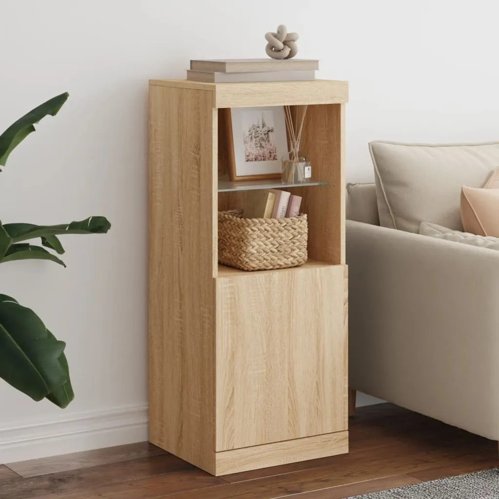 Credenza di Design con Luci LED 41cm Rovere Sonoma | Vetrina Luxury