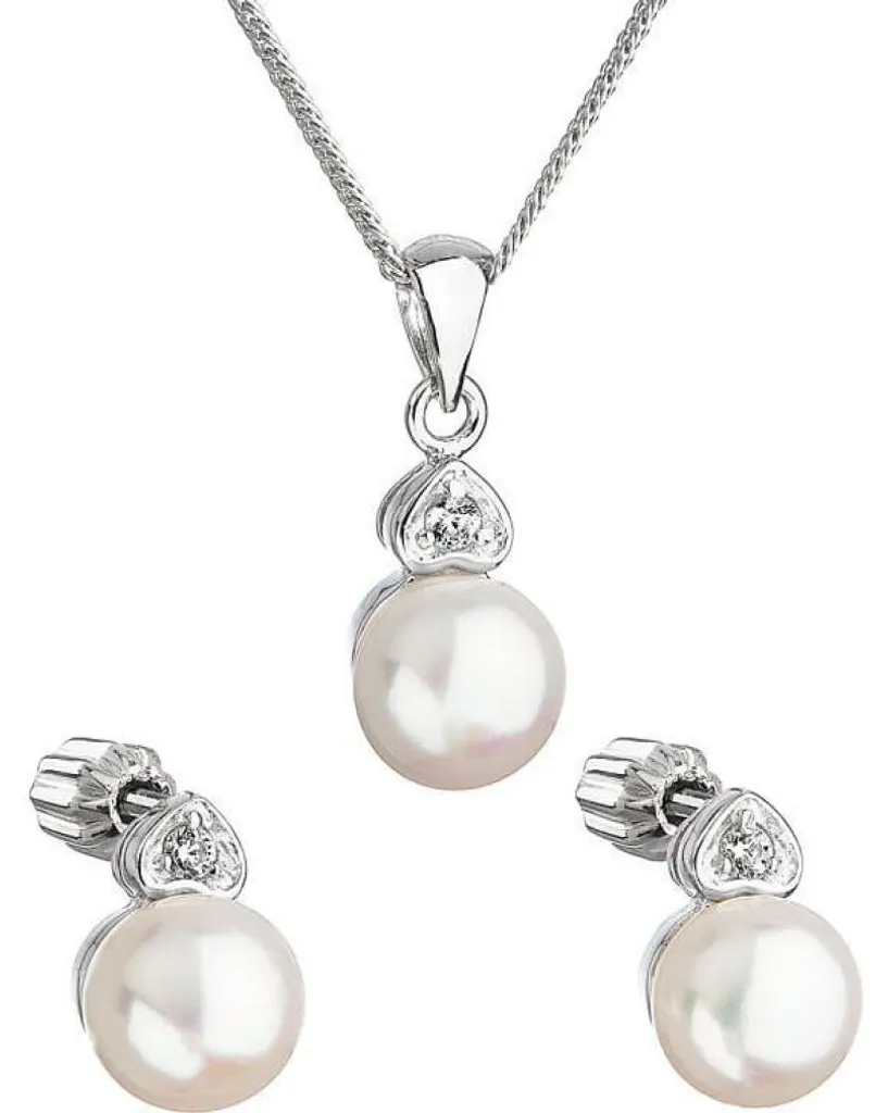 Parure Pavona 29001.1 avec perles de nacre et zirconium haute brillance