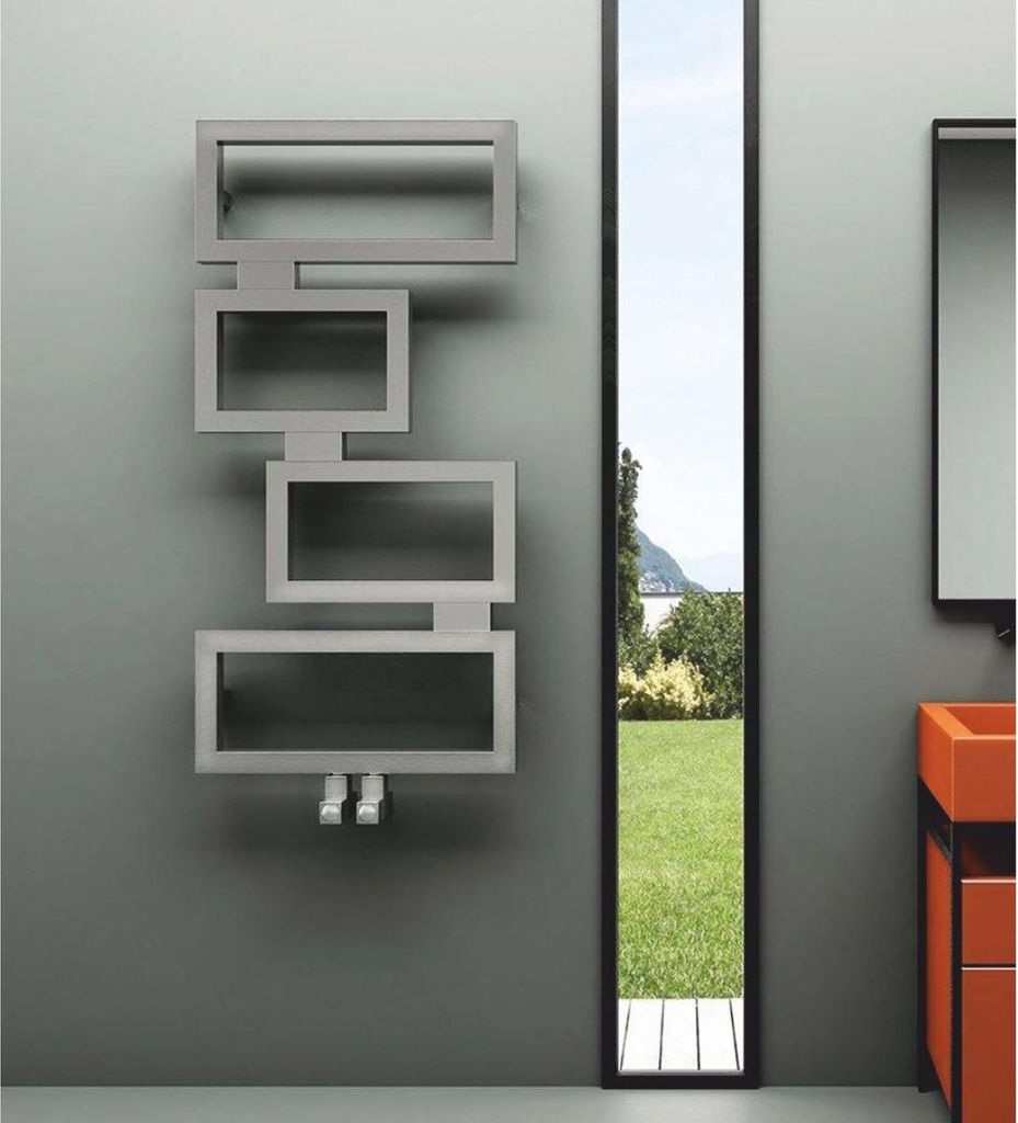 Casa Padrino Luxus Edelstahl Handtuchwärmer Grau H. 92 cm - Badezimmer Zubehör