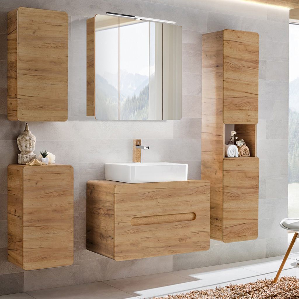 Badmöbel Komplett Set LUTON-56-CRAFT in Wotan Eiche Nb., Produktbild 