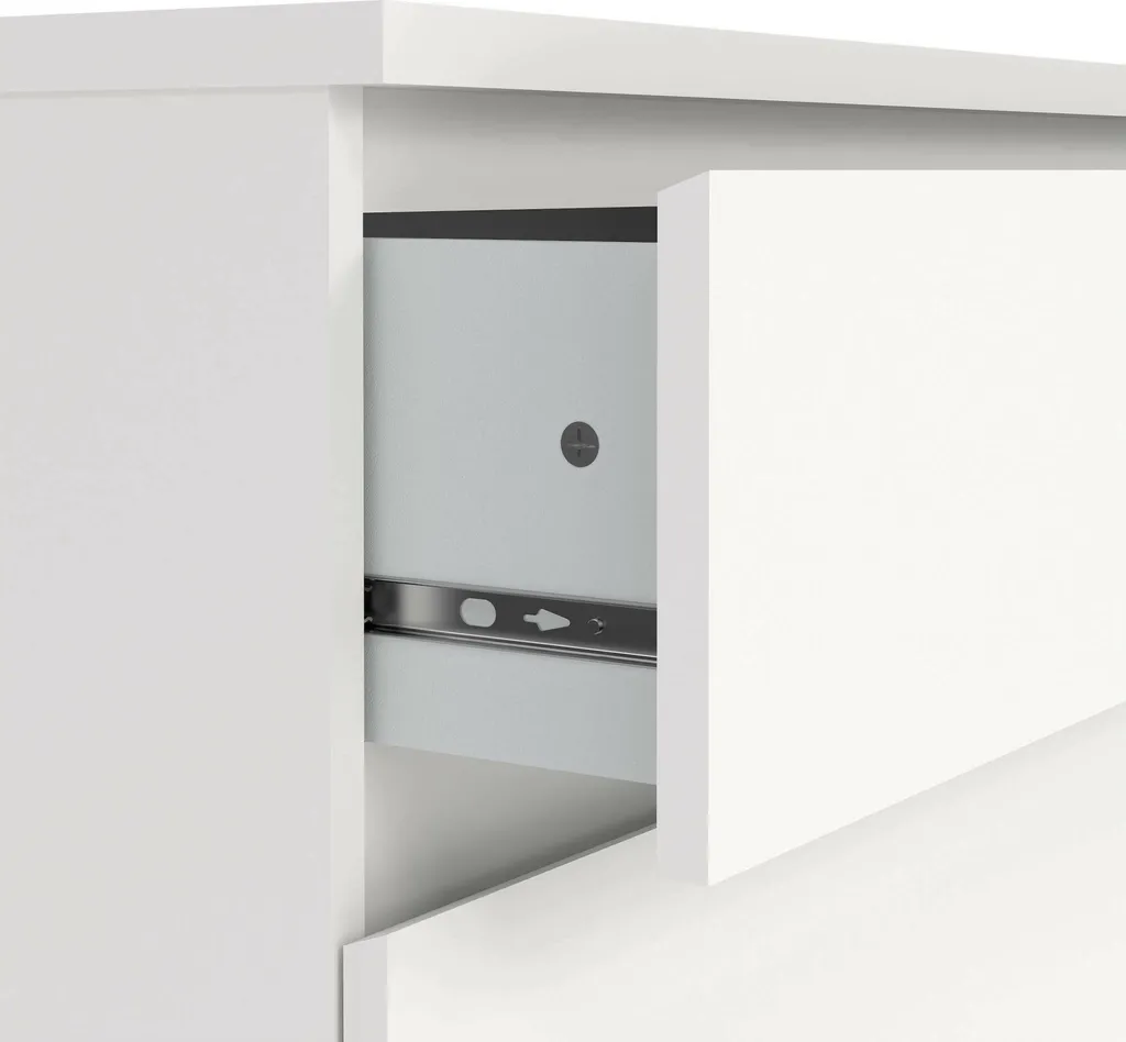 Commode Blanche Artic 77cm - 3 Tiroirs Coulissants et Format Compact Chic