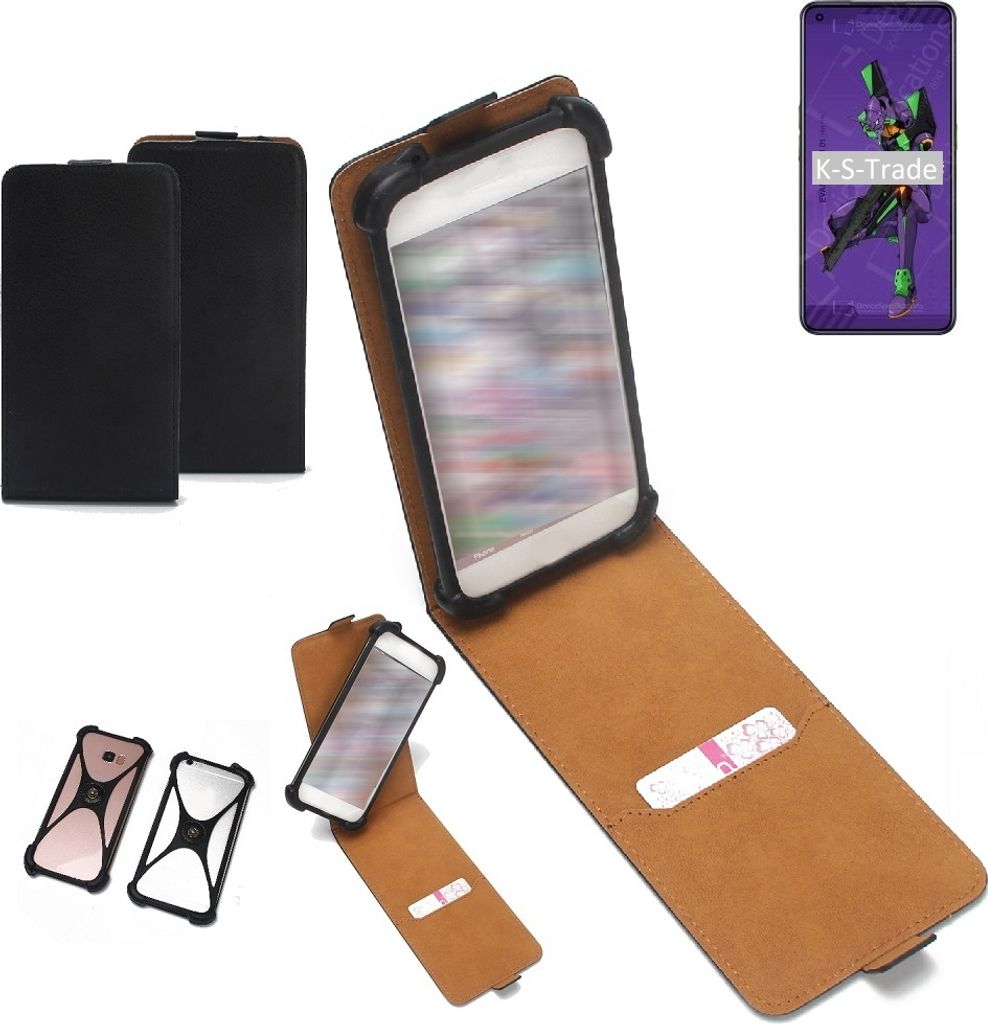 K-S-Trade Handyhülle Schutzhülle kompatibel mit Oppo Reno Ace 2 EVA Hülle Case Cover Flip Style Bumper schwarz 1x