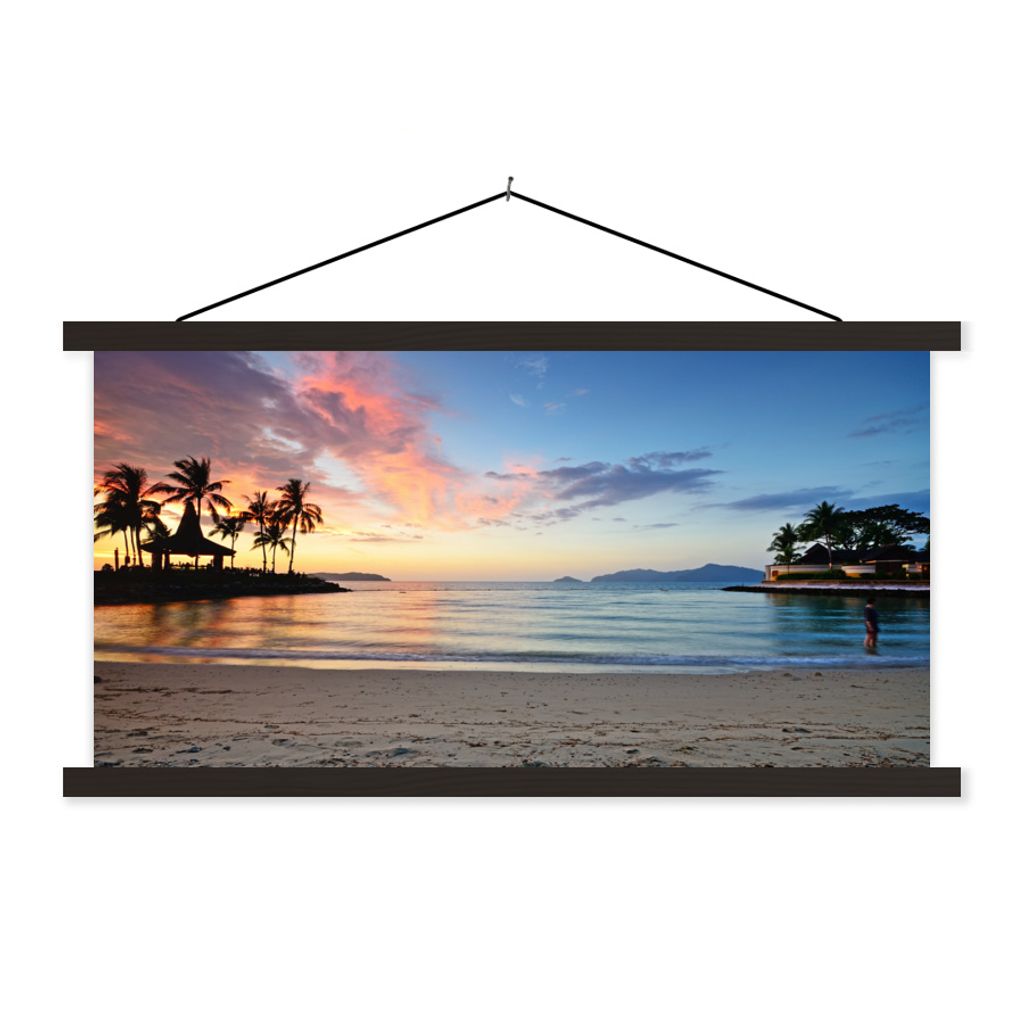 MuchoWow Textilposter Strand - Tropisch - Farben 120x60 cm mit schwarzem Rahmen - Dekoration Schlafzimmer