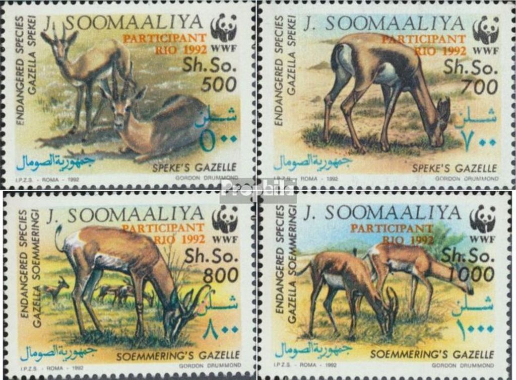 Briefmarken Somalia 1992 Mi 444-447 (kompl.Ausg.) Produktbild 
