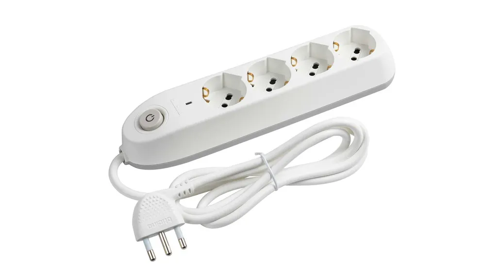 Multiprise 4 socles avec interrupteur et cordon 1,5m Bticino Blanc