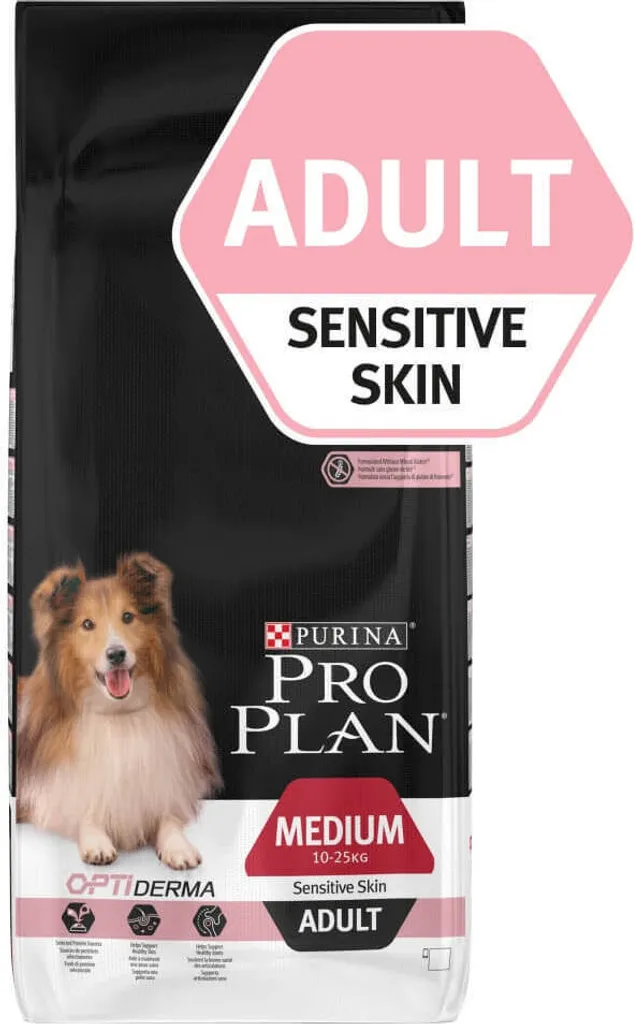 Purina Pro Plan Medium Adult Sensitive Skin Saumon 14kg Croquettes Chien