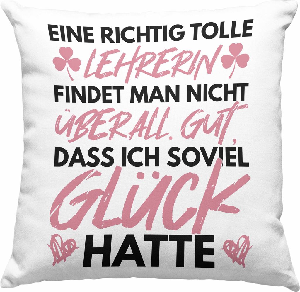 Trendation - Lehrerin Abschiedsgeschenk Deko-Kissen mit Füllung 40x40 Geschenk zum Abschied Klassenlehrerin Beste Lehrerin Geschenkidee Danke (Blau)