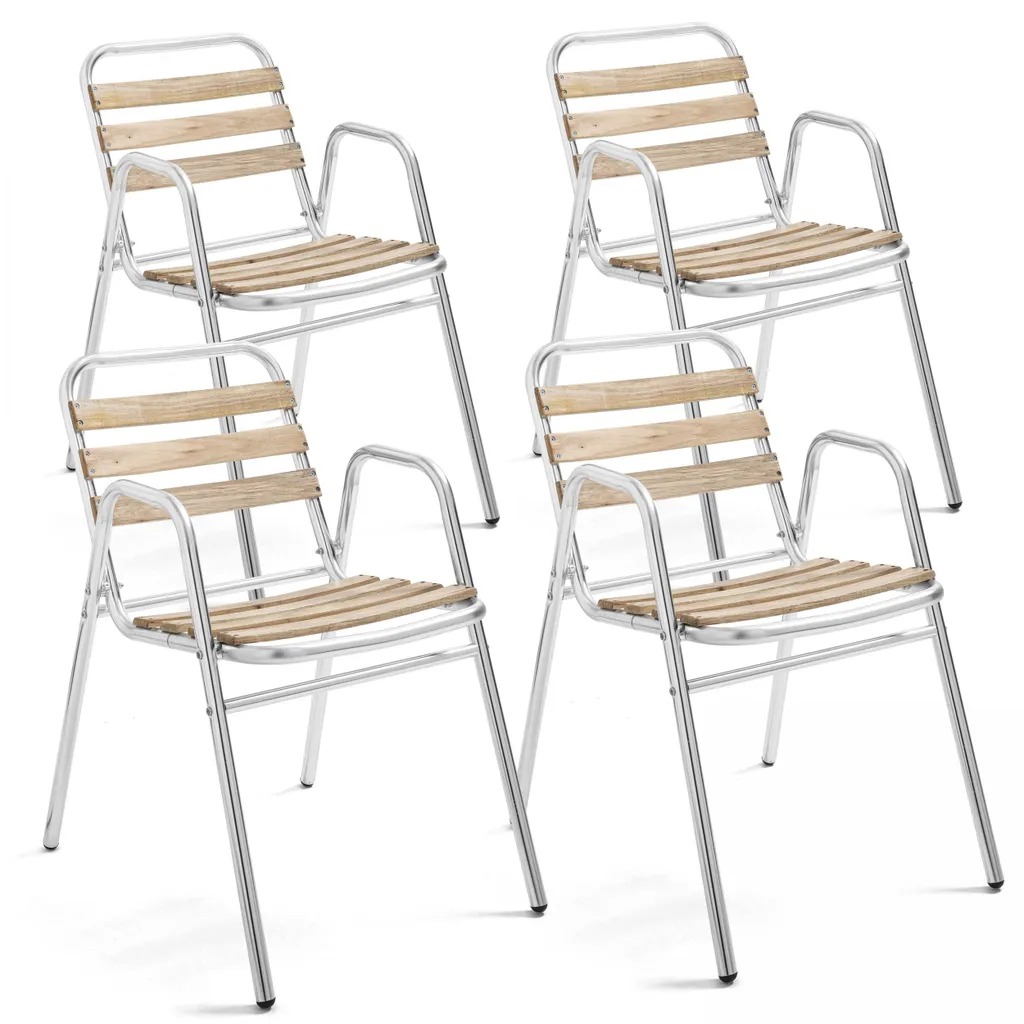 Lot de 4 fauteuils de jardin Oviala Times Square en aluminium gris anthracite