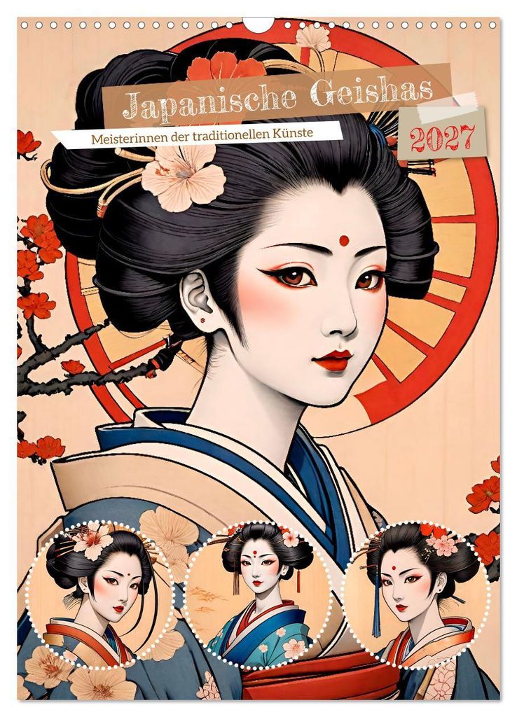 Japanische Geishas (Wandkalender 2027 DIN A3 hoch), CALVENDO Monatskalender