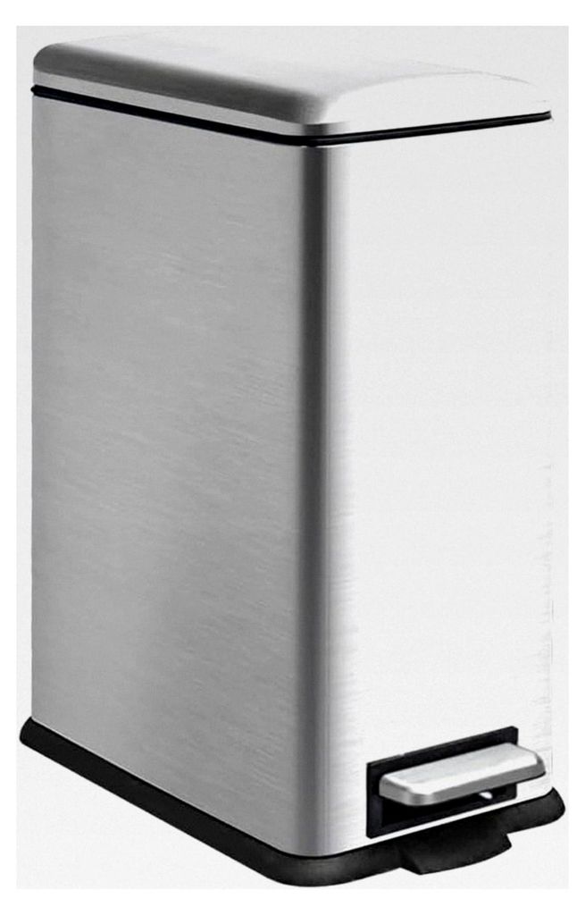 Küchenmülleimer, 30 Liter Abfalleimer, Rechteckiger Tretmülleimer mit Softclose-Deckel und Inneneimer, Schmaler Treteimer für Küche, Bad und B...