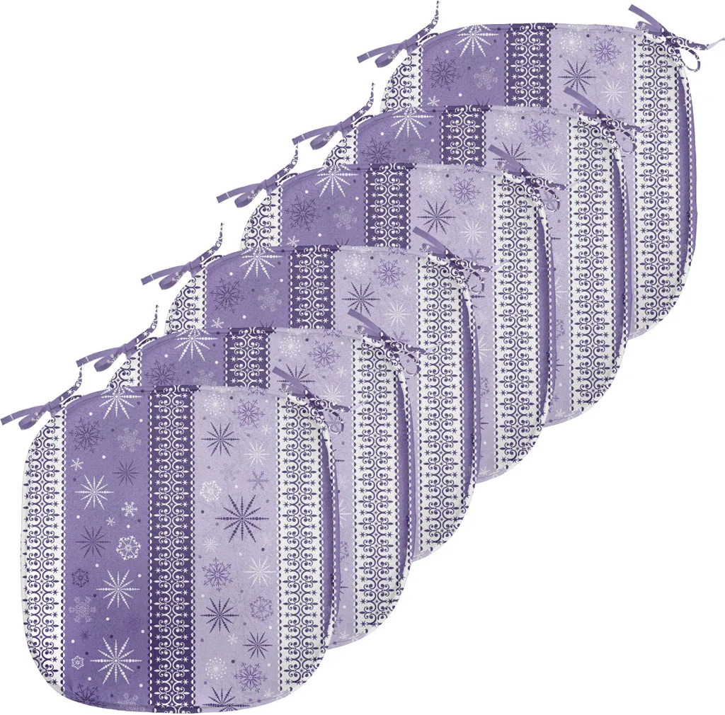 Coussins de Chaise pour Salle à Manger 40x40 Violet Lot de 6 Confort