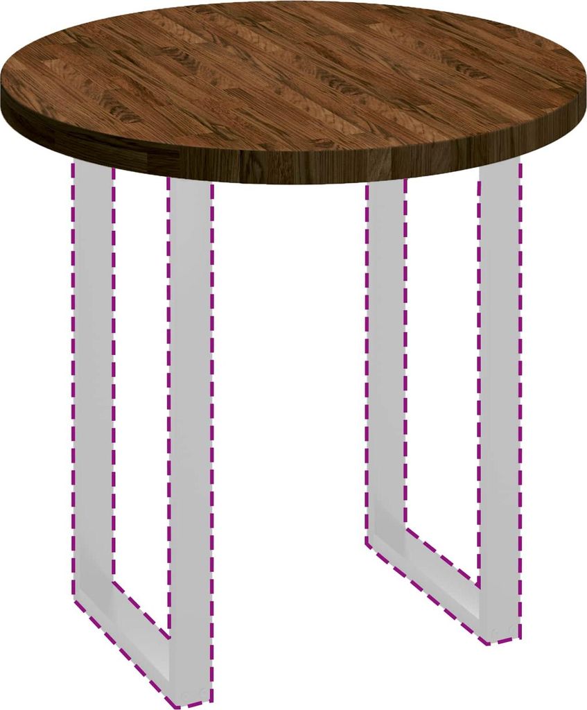 Tischplatte Dunkelbraun Ø 80 x 4 cm Massivholz Eiche