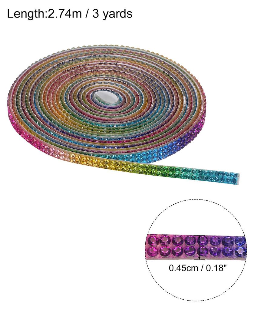 Strassband Selbstklebend Kristall Strassstreifen 3 Yard Bling Strassband Rolle 2 Reihen fš¹r DIY Basteln Hochzeit Kleidung N?gel Dekoration, Rege...