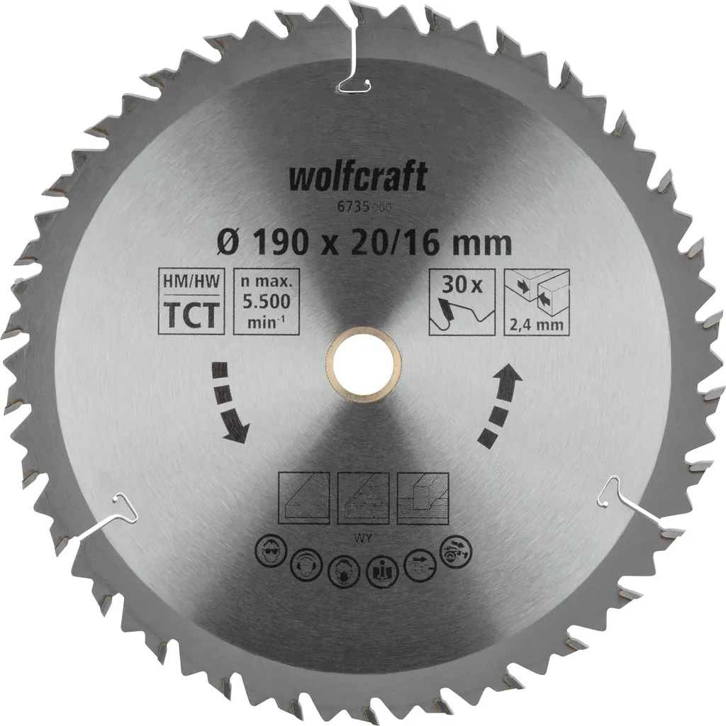 Lama Wolfcraft 6735000 190x16 mm - Il Top per il Legno Fai-da-te