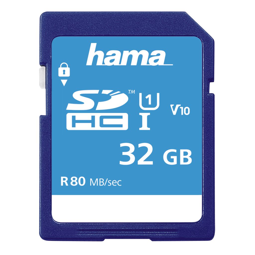 Hama 00181095, 32 GB, SDHC, Klasse 10, UHS-I, 80 MB/s, Class 1 (U1)