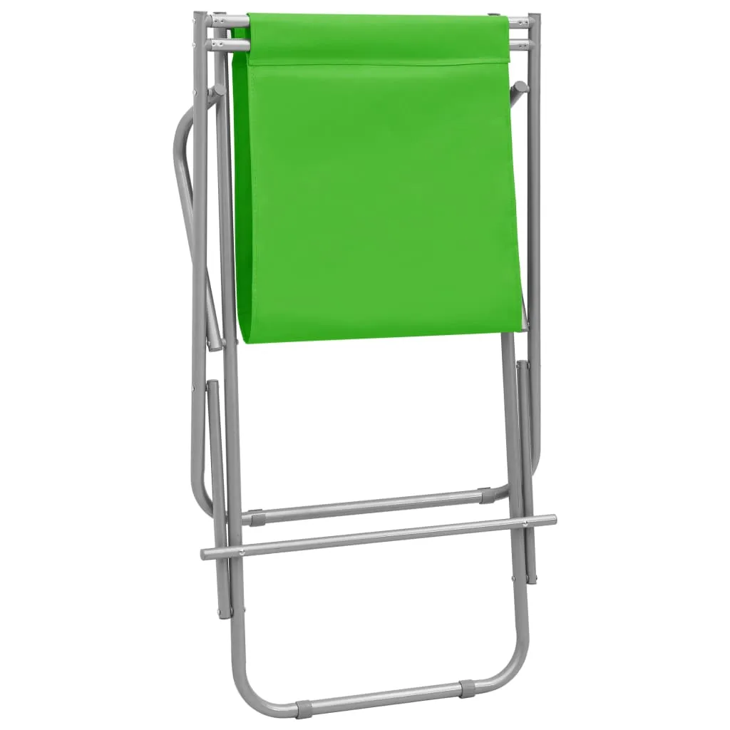 Chaises à bascule vidaXL acier vert - Solution confort pour dos et détente - 9