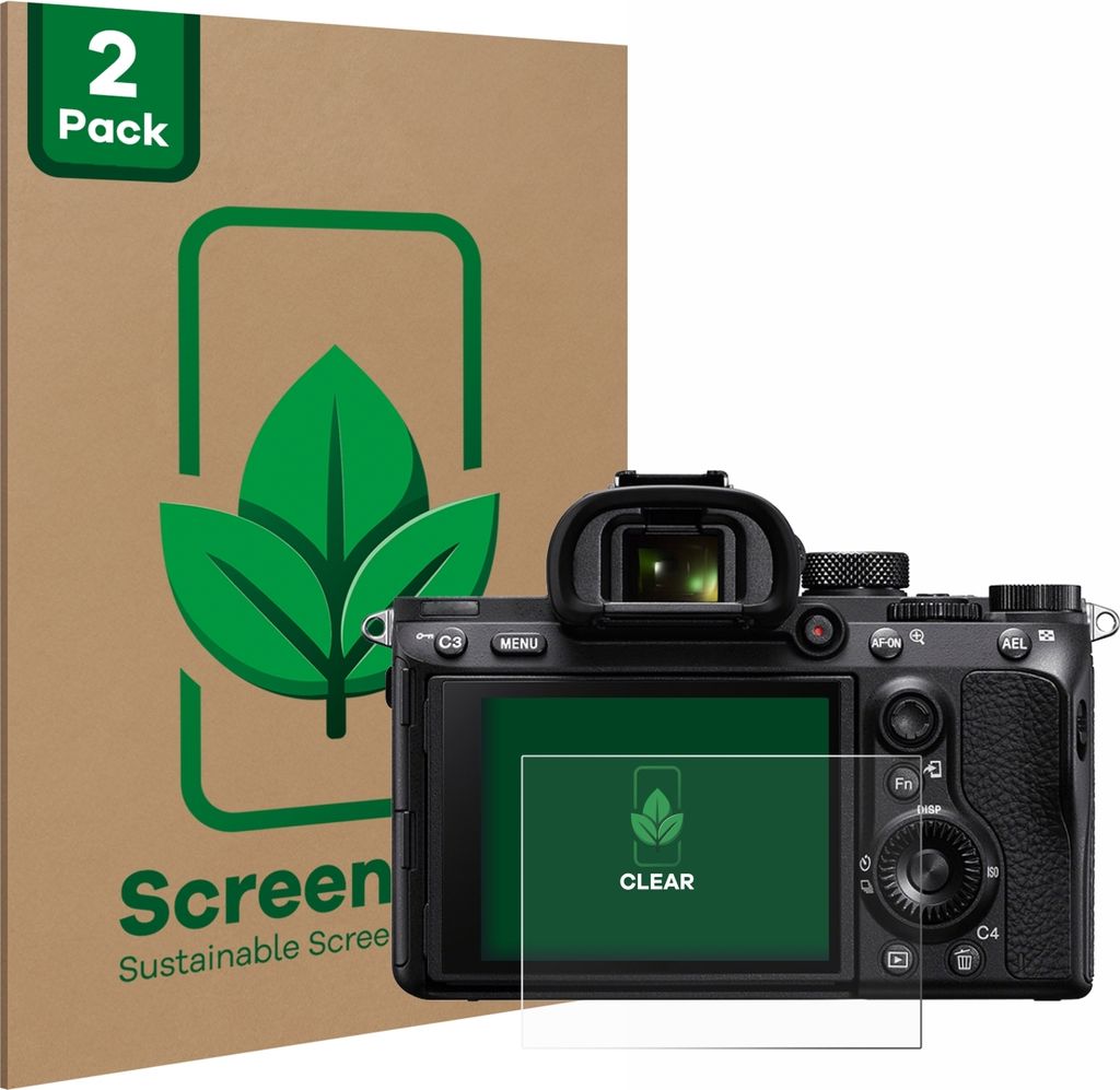 2x ScreenLeaf Schutzfolie für Sony Alpha 7 III / 7R II / 7S II nachhaltiger Displayschutz Display Schutz Folie Klar Transparent
