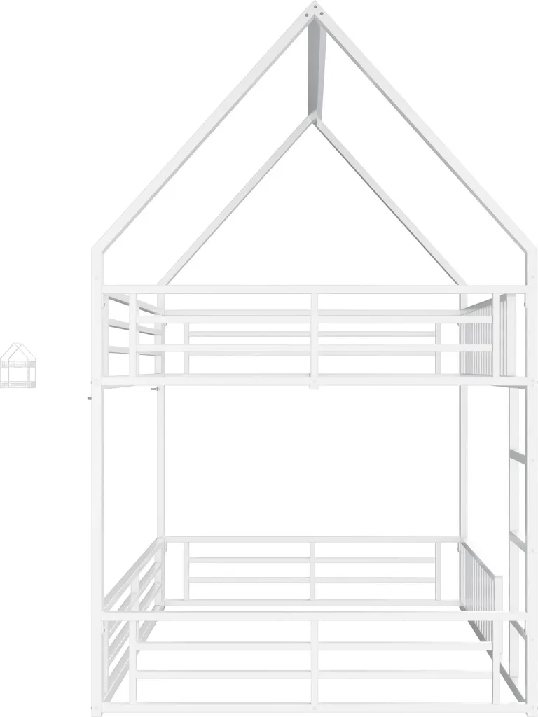 Lit Superposé Métal Blanc 140x200 avec Éclairage LED Multicolore Intégré - 6