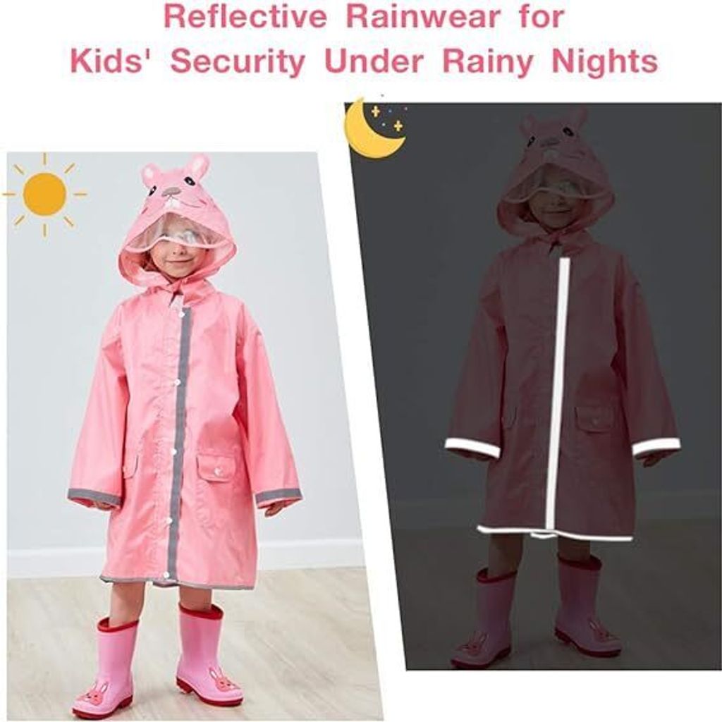 Generisch Regenponcho Kinder, Wiederverwendbar Wass Produktbild-Vorschau 5