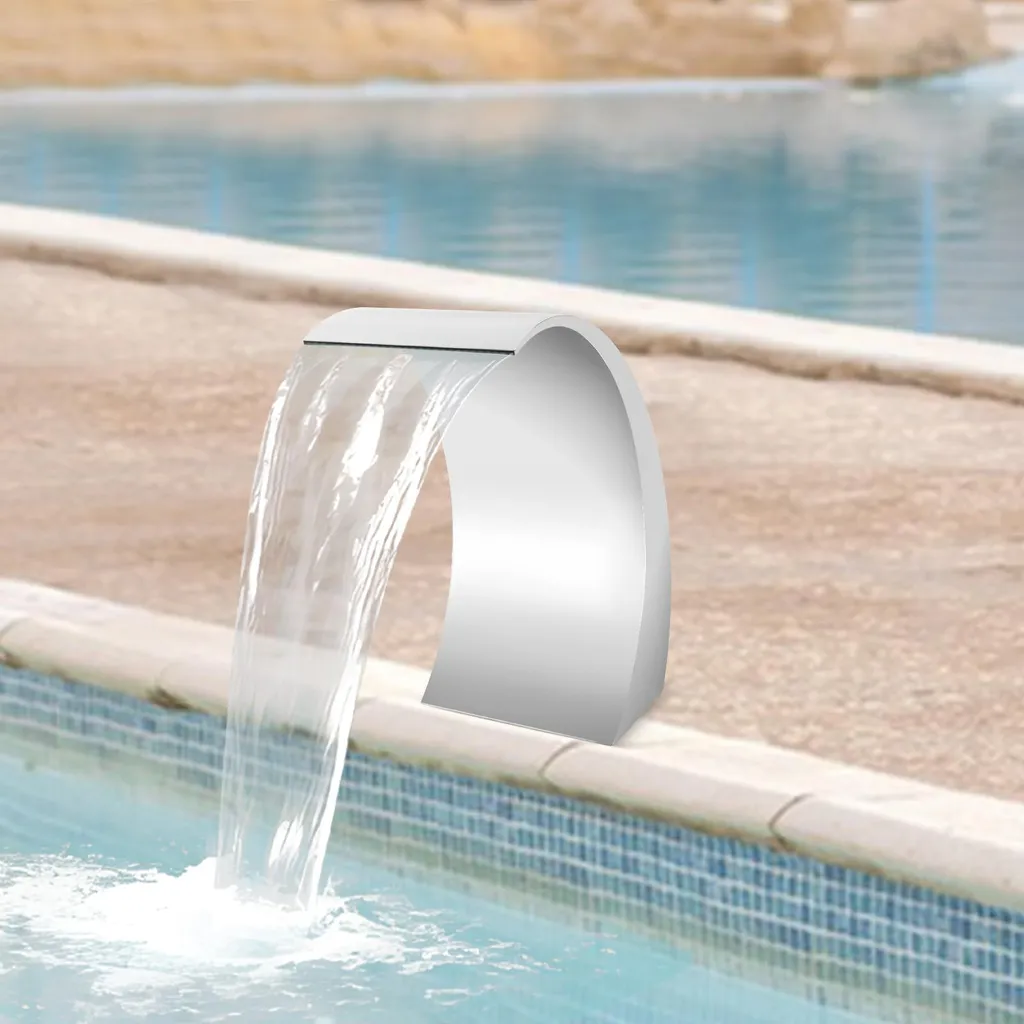 Cascade de jardin design en inox argenté fontaine moderne pour bassin - 2