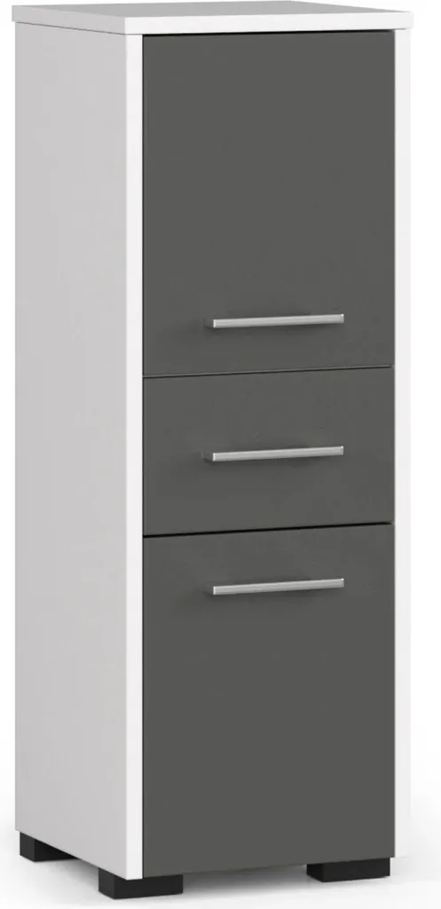 Mobiletto Bagno 30cm Bianco e Grafite - Colonna FIN S 85cm Salvaspazio