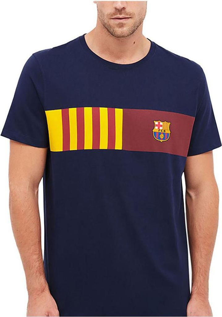 BarÇa Senyera Kurzarm-t-shirt Blau S Herren Blau S