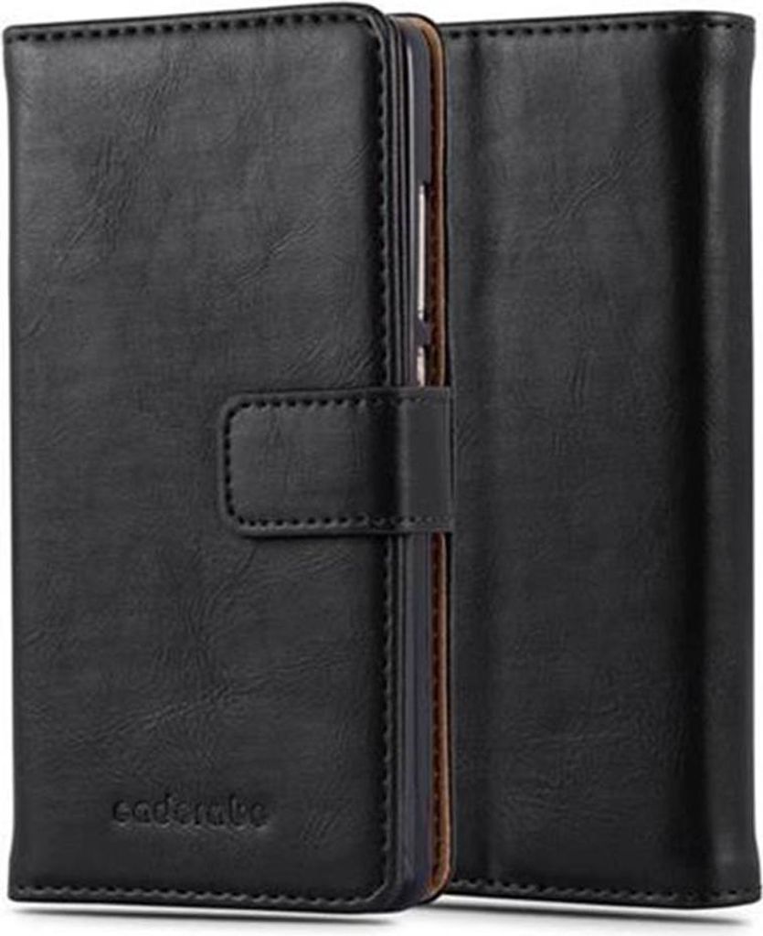 Cadorabo Hülle für Huawei P8 LITE 2015 Schutzhülle in Schwarz Handyhülle Book Tasche Case Etui Luxury
