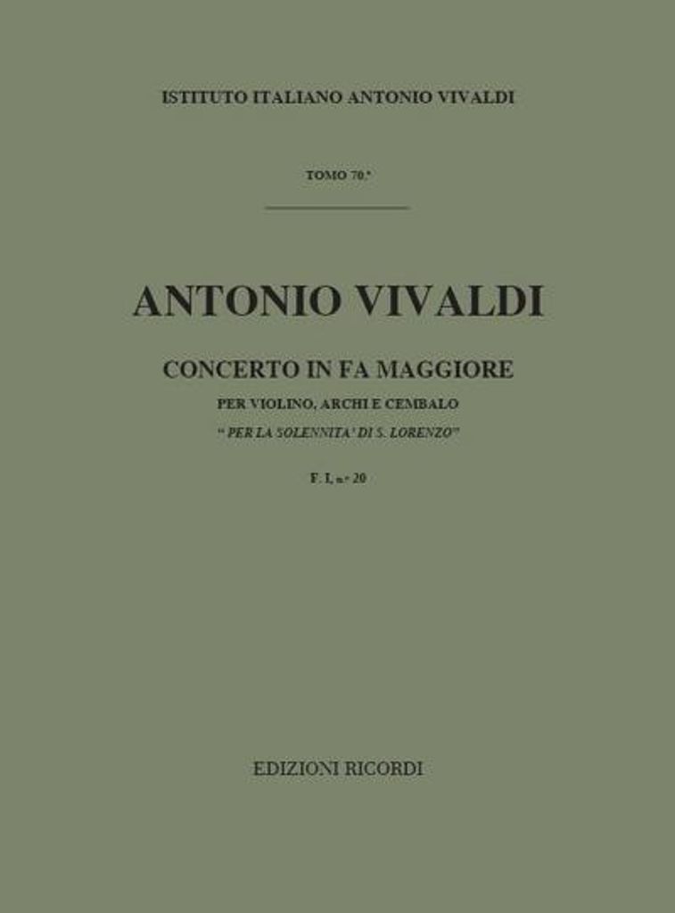 Concerto fa maggiore RV286per violino e archi