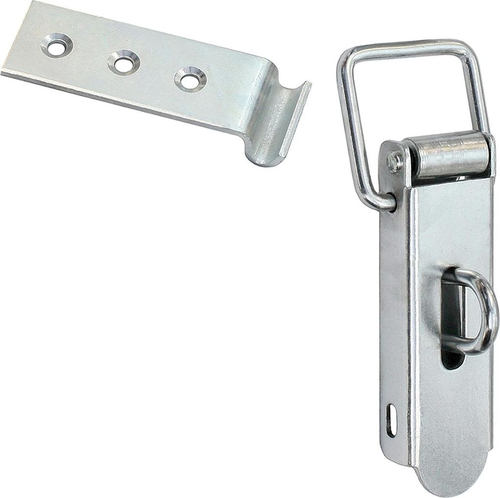 1 Spannverschluss Kistenverschluss 126 x 48 x 5 mit Schlossöse Eckbefestigung