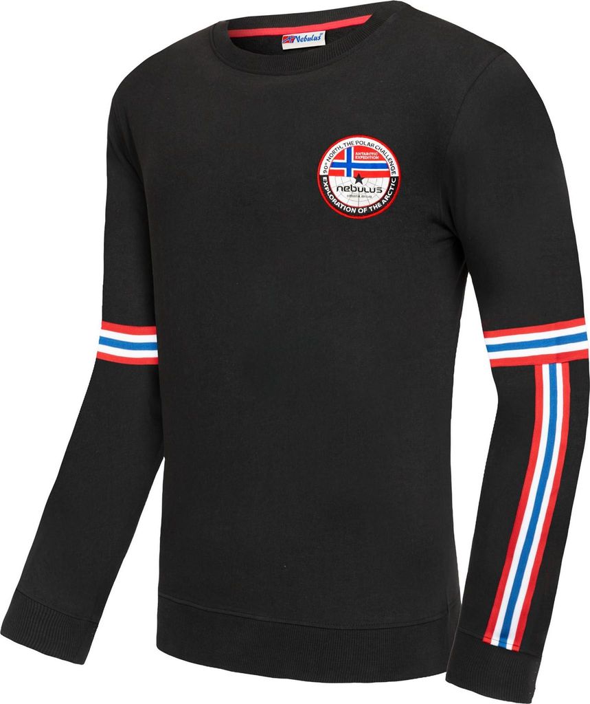 Nebulus Sweater STRIPE Herren, vielseitig , Rundhalsausschnitt , P5037 - Herren, schwarz, S