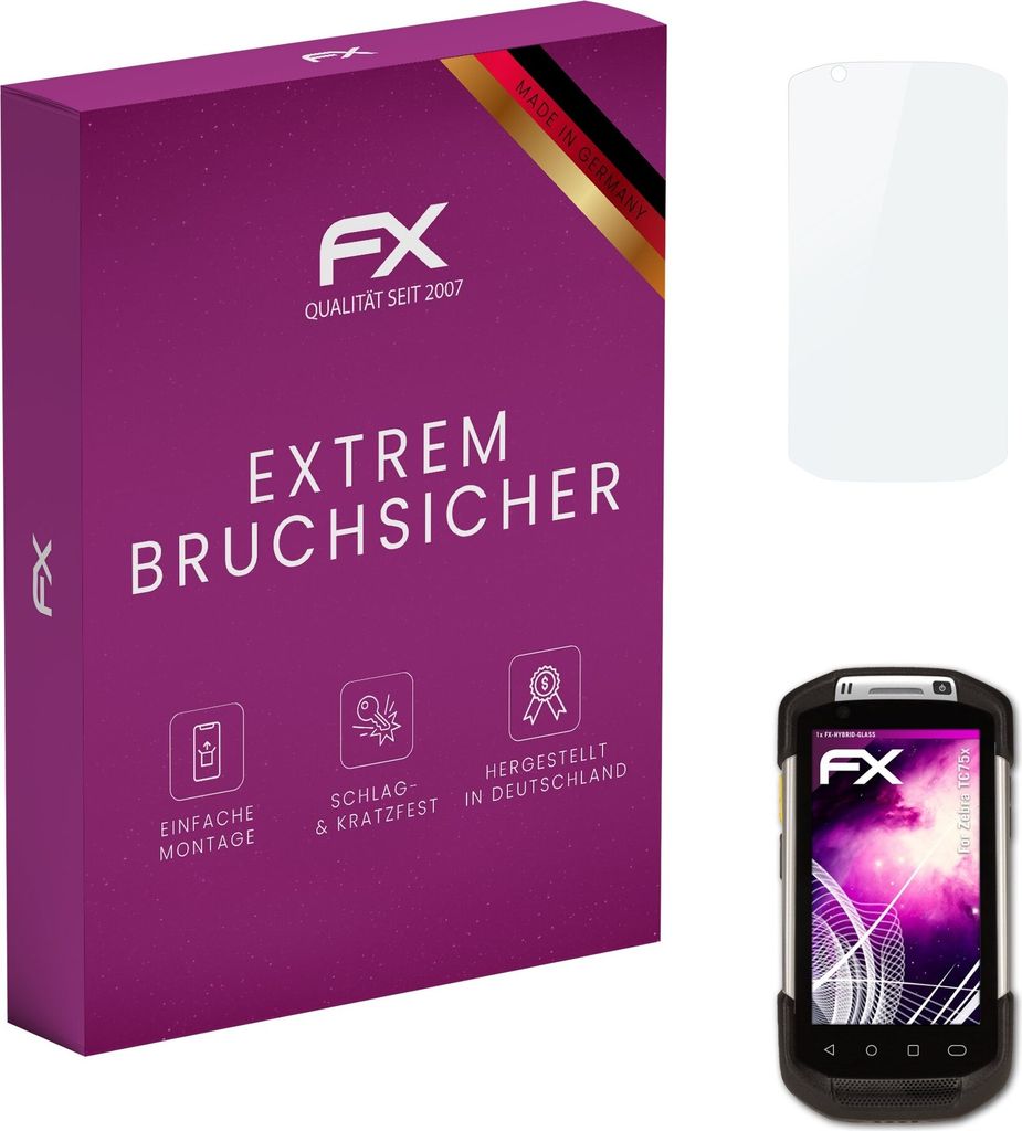 atFoliX FX-Hybrid-Glass Displayfolie kompatibel mit Zebra TC75x Glasfolie