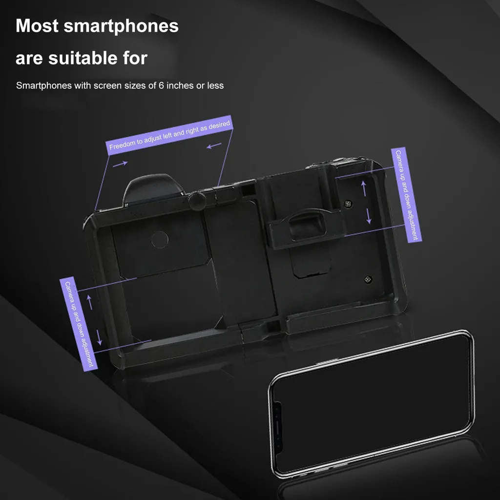 Support smartphone pour vlog avec objectif macro et commande Bluetooth